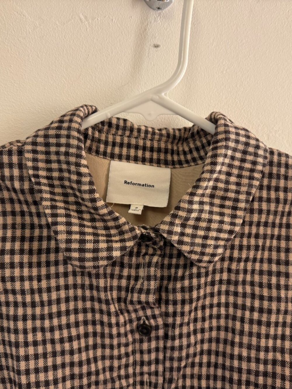 Reformation Arella Linen Dress in Tartine Check - Picture 3 of 9